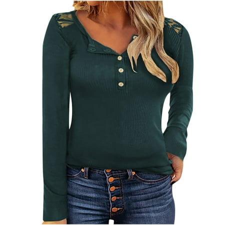 Mrat Long Sleeve Wrap Tops for Women Long Sleeve Round-Neck Shirts Ladies Lace Splicing Round Neck Long Sleeve Slimming Buttons Solid Shirts Tops Long Sleeve Corset Tops
Mrat Long Sleeve Wrap Tops for Women Long Sleeve Round-Neck Shirts Ladies Lace Splicing Round Neck Long Sleeve Slimming Buttons Solid Shirts Tops Long Sleeve Corset Tops