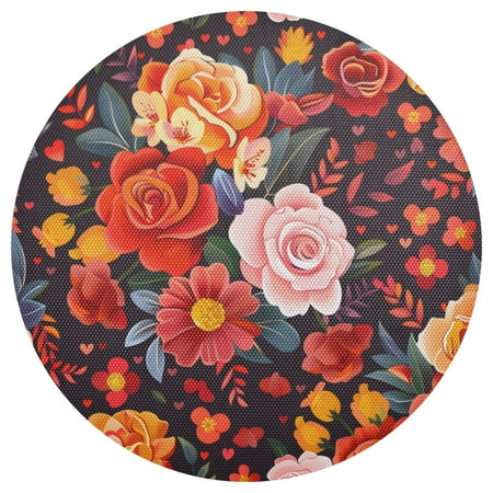 Ryvnso Rose and Flowers Round Plate Mats Dining Table Placemat 1 Piece for Holiday Decoration
Ryvnso Rose and Flowers Round Plate Mats Dining Table Placemat 1 Piece for Holiday Decoration