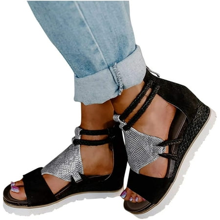 Sandals for Women Wedge Roman Open Toe Sandals Buckle-Strap Leather Flat Walking Retro Women Sandals
Sandals for Women Wedge Roman Open Toe Sandals Buckle-Strap Leather Flat Walking Retro Women Sandals