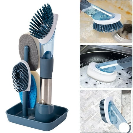 TITOUMI Dish Brush with Soap Dispensing Kitchen Washing Up with Handle 4 Replacement Brushes & Stand
TITOUMI Dish Brush with Soap Dispensing Kitchen Washing Up with Handle 4 Replacement Brushes & Stand