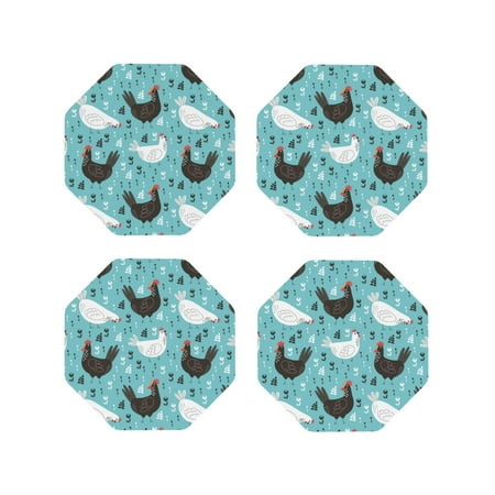 Tideii Lovely Roosters for Leather Coasters 4 Pieces Anti-fouling and Anti-scalding Decorative Coasters Suitable for Restaurants Kitchens Coffee Shops-Octagon
Tideii Lovely Roosters for Leather Coasters 4 Pieces Anti-fouling and Anti-scalding Decorative Coasters Suitable for Restaurants Kitchens Coffee Shops-Octagon