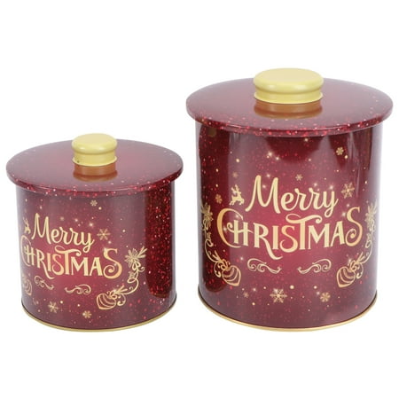 2PCS Xmas Storage Boxes Household Storage Sealed Containers Xmas Candies Boxes