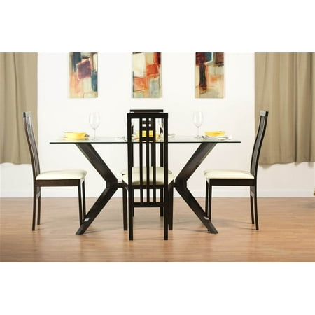 Greenwich Dining Table Set with District-2 Chairs in Coffee