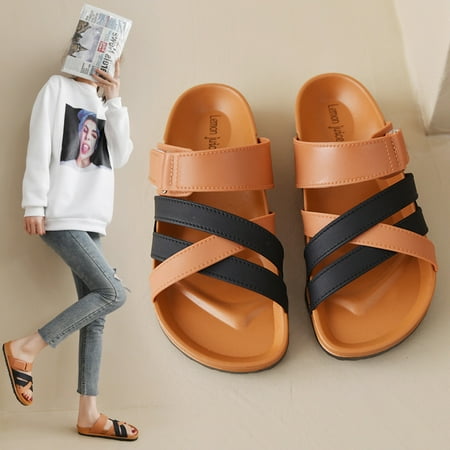 Simple Metal Stitching Color Flat Casual Flip Flops Beach Shoes Flat Sandals Women 
Simple Metal Stitching Color Flat Casual Flip Flops Beach Shoes Flat Sandals Women