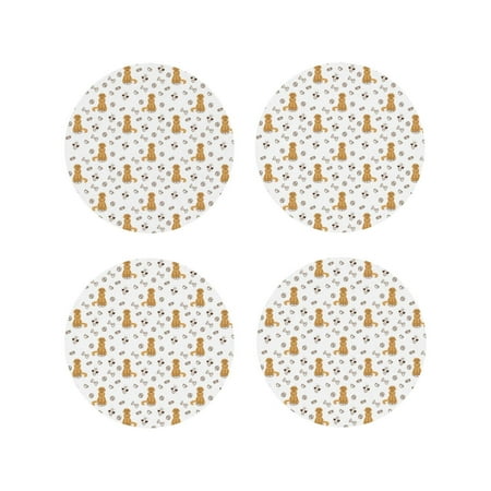Coasters Set of 4 - Cute Dog ball Puppy Drink Coasters for Tabletop Protection Leather Coasters for Living Room Decor and Housewarming Gift Round Shape
Coasters Set of 4 - Cute Dog ball Puppy Drink Coasters for Tabletop Protection Leather Coasters for Living Room Decor and Housewarming Gift Round Shape