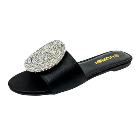 Dyfzdhu Women s Summer Flat African Sandals Outwearing Rhinestone Sandals And Slippers