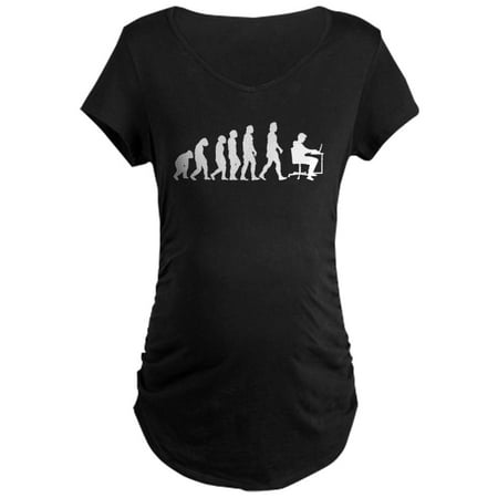 CafePress - Office Evolution Maternity T-Shirt - Maternity Dark T-Shirt