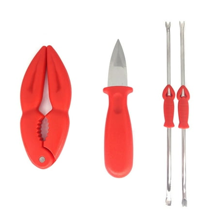 1 Set 4pcs Crab Eatting Kit Multifunctional Crab Pliers Crab Fork Crab Gadget for Home (Red + Silver)
1 Set 4pcs Crab Eatting Kit Multifunctional Crab Pliers Crab Fork Crab Gadget for Home (Red + Silver)
