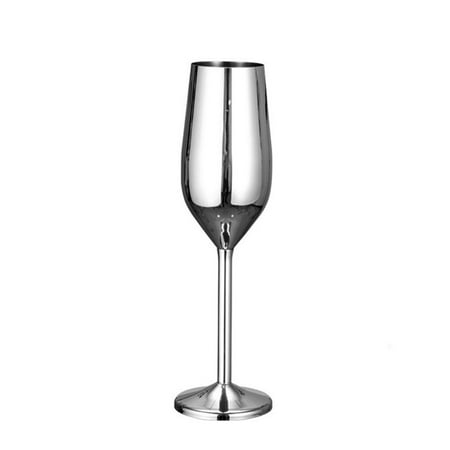 

Bar Tool Drinking Barware Metal Beer Wine Stainless Steel 200ml/6.76oz Single Layer Goblet Red Wine Glass Cups SILVER 200ML