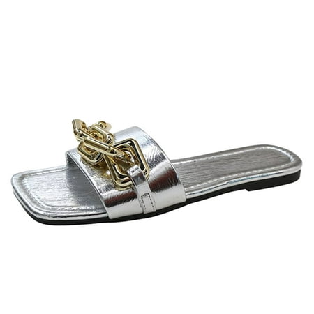 Women Slippers Summer New Pattern Chain Decoration Solid Color Large Flat Bottom Non Slip Slip On Comfortable Beach Sandals Wedges Shoes for Women Sandal Sandal Wedges for Women Wide
Women Slippers Summer New Pattern Chain Decoration Solid Color Large Flat Bottom Non Slip Slip On Comfortable Beach Sandals Wedges Shoes for Women Sandal Sandal Wedges for Women Wide