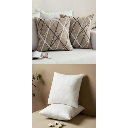 MIULEE Pack of 2 Decorative Woven Textured Pillow Covers Bundle 16x16 Pillow Inserts Set of 2 Square Decorative Throw Pillows
MIULEE Pack of 2 Decorative Woven Textured Pillow Covers Bundle 16x16 Pillow Inserts Set of 2 Square Decorative Throw Pillows