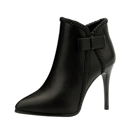 Black Sexy Fashion Ankle Boots Lady Thin Heel Shoes Warm Pointed Boots for Women Ladies - Size 39
Black Sexy Fashion Ankle Boots Lady Thin Heel Shoes Warm Pointed Boots for Women Ladies - Size 39