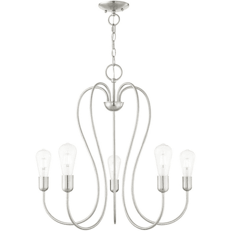 Brushed Nickel Tone Finish Chandeliers Steel Material Medium 25 Long 5 Light Fixture
Brushed Nickel Tone Finish Chandeliers Steel Material Medium 25 Long 5 Light Fixture