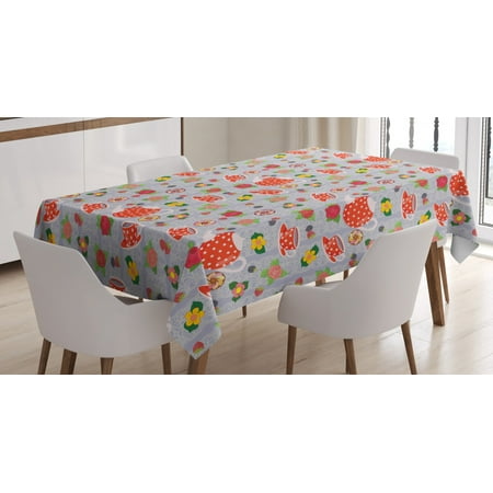 Kitchen Decor Tablecloth Cartoon Like Tea Pots with Polka Dots in Orange Colored Flowers Art Print Rectangular Table Cover for Dining Room Kitchen 60 X 90 Inches Multicolor by Ambesonne
Kitchen Decor Tablecloth Cartoon Like Tea Pots with Polka Dots in Orange Colored Flowers Art Print Rectangular Table Cover for Dining Room Kitchen 60 X 90 Inches Multicolor by Ambesonne