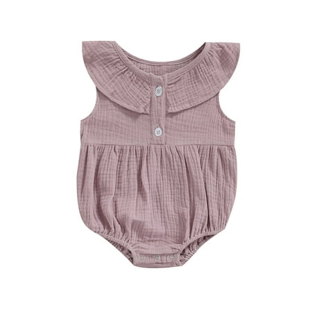 Canrulo Newborn Infant Baby Girls Romper Clothing 3 Colors Ruffles Sleeveless Solid Button Jumpsuits Purple Gray 12-18 Months
Canrulo Newborn Infant Baby Girls Romper Clothing 3 Colors Ruffles Sleeveless Solid Button Jumpsuits Purple Gray 12-18 Months