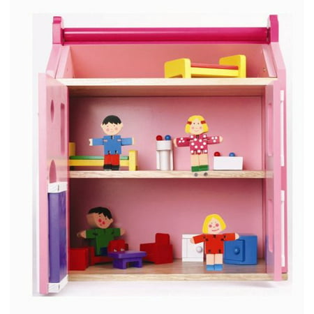 Medium Doll house w\/furniture and Flexi Family