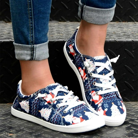 MIARHB Floral Print Women s Sports Shoes Flat Breathable Shoes Women s Shoes
