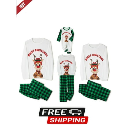 ESASSALY New Family Christmas Pjs Matching Sets Letter Elk Print O-Neck Long Sleeve Tops+ Plaid Long Pants for Parents Kids
ESASSALY New Family Christmas Pjs Matching Sets Letter Elk Print O-Neck Long Sleeve Tops+ Plaid Long Pants for Parents Kids