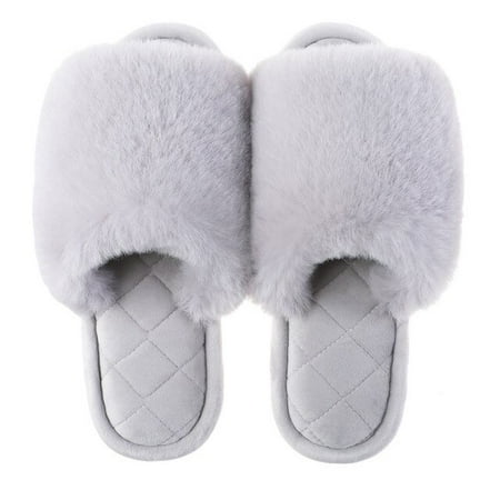 CoCopeanut Winter House Women Faux Fur Slippers Chic Open Toe Ladies Plush Shoes Indoor Floor Memory Foam Bedroom Women Fluffy Slides
CoCopeanut Winter House Women Faux Fur Slippers Chic Open Toe Ladies Plush Shoes Indoor Floor Memory Foam Bedroom Women Fluffy Slides