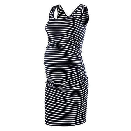 Leutsin Woman O-Neck Stripe Sleeveless Breast-Feeding Pregnant Maternity Nursing Dress
Leutsin Woman O-Neck Stripe Sleeveless Breast-Feeding Pregnant Maternity Nursing Dress