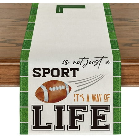 Lawn Court American Football Table Runner Rugby Sport Kitchen Dining Table Decoration for Outdoor Home Party Decor 13x72 Inch
Lawn Court American Football Table Runner Rugby Sport Kitchen Dining Table Decoration for Outdoor Home Party Decor 13x72 Inch