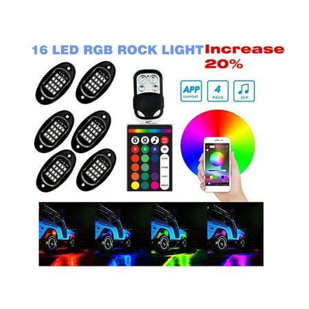 Peryerana RGB LED Rock Light with Bluetooth Controller Car Under-body Lamp Waterproof Atmosphere Lamp for Auto 8Pods
Peryerana RGB LED Rock Light with Bluetooth Controller Car Under-body Lamp Waterproof Atmosphere Lamp for Auto 8Pods