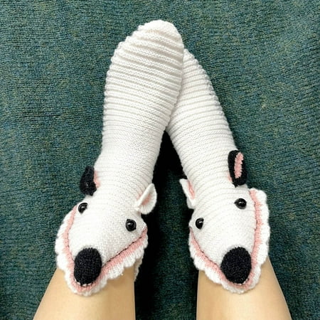 Qazqa Men And Women Creative 3D Slipper Socks Animal Shape Cartoon Floor Socks Knitted Warm Winter Funny Unisex Funny Socks