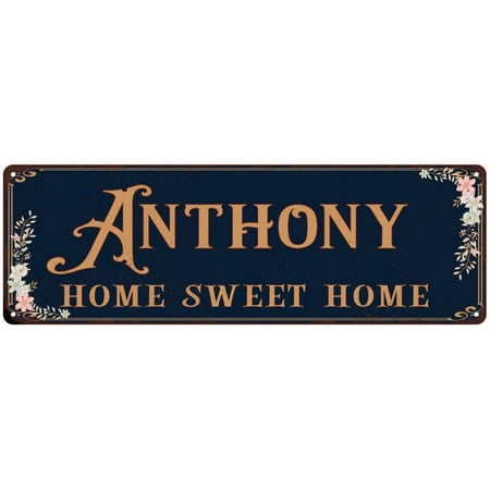 ANTHONY Home Sweet Home Victorian Look Personalized 8x24 Metal Sign 108240046744