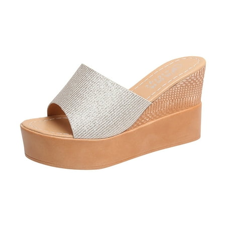Cptfadh Slippers For Women Shoes Fashion Spring And Summer Women Sandals Wedge Heel Platform High Heel Waterproof Sequins
Cptfadh Slippers For Women Shoes Fashion Spring And Summer Women Sandals Wedge Heel Platform High Heel Waterproof Sequins