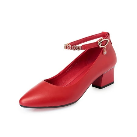 Kesitin Womens Fashion Pointed Toe Pumps Work Lightweight Heels Anti-Slip Ankle Strap Bridal Shoe Red-4.5 cm 9
Kesitin Womens Fashion Pointed Toe Pumps Work Lightweight Heels Anti-Slip Ankle Strap Bridal Shoe Red-4.5 cm 9