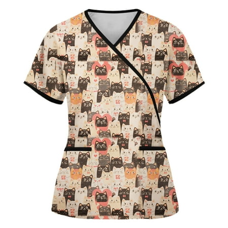 Nurses Scrubs for Women Animal Print Scrub Top V Neck Medical Scrub Shirts Nursing Tops Short Sleeve Tees with Pockets
Nurses Scrubs for Women Animal Print Scrub Top V Neck Medical Scrub Shirts Nursing Tops Short Sleeve Tees with Pockets