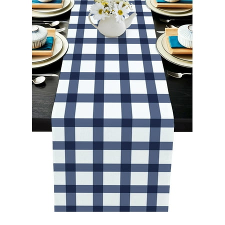 Farm Blue Plaid Table Runner Tablerunners 13 x 90 Inch Table Decorations Tabletop Scarf for Summer Gathering Holiday Farmhouse Kitchen Dining Decor 
Farm Blue Plaid Table Runner Tablerunners 13 x 90 Inch Table Decorations Tabletop Scarf for Summer Gathering Holiday Farmhouse Kitchen Dining Decor