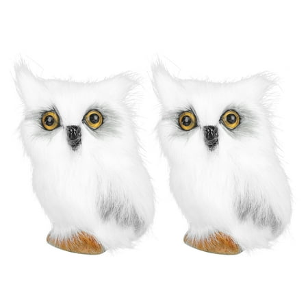 2pcs Christmas Owl Shape Adornment Desktop Owl Statue Ornament Creative Layout