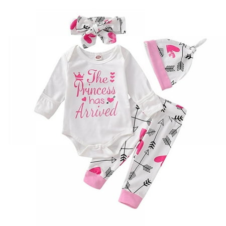 Popvcly Newborn Baby Girl Pants Set Letter Print Romper+Arrow Heart Pants+Hat+Headband 4Pcs Infant Girl Spring Outfits 0-24 Months
Popvcly Newborn Baby Girl Pants Set Letter Print Romper+Arrow Heart Pants+Hat+Headband 4Pcs Infant Girl Spring Outfits 0-24 Months