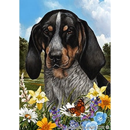 Blue Tick Coonhound - Best of Breed Summer Flowers Garden Flags