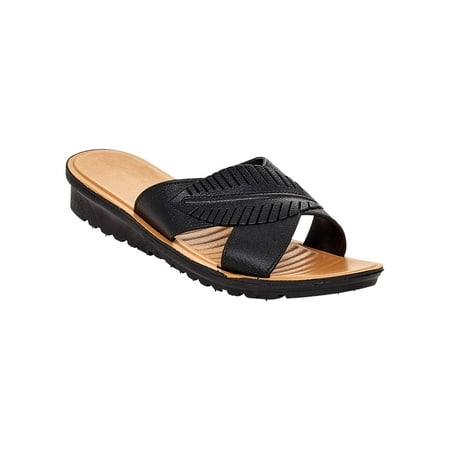 AmeriMark Women s Adult Palm Sandal Sandals Black 8 Medium US Women