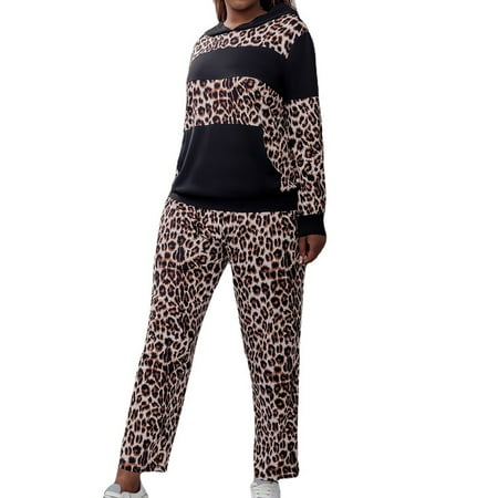 Womens Fashion Leopard Printed 2 Piece Outfits Long Sleeve Hoodies Pullover Loose Long Pants Loungewear Pajamas Sets
Womens Fashion Leopard Printed 2 Piece Outfits Long Sleeve Hoodies Pullover Loose Long Pants Loungewear Pajamas Sets