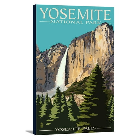 Yosemite National Park, California - Yosemite Falls - Lantern Press Artwork (12x18 Gallery Wrapped Stretched Canvas)