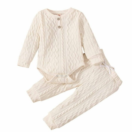 Newborn Baby Girls Boys Cotton Linen Solid Color Frilly Knitted Long Sleeved Ribbed Romper Jumpsuit Trousers Bodysuit Pants Suit Autumn Spring Warm Two Pieces Outfits 0-18 Months
Newborn Baby Girls Boys Cotton Linen Solid Color Frilly Knitted Long Sleeved Ribbed Romper Jumpsuit Trousers Bodysuit Pants Suit Autumn Spring Warm Two Pieces Outfits 0-18 Months