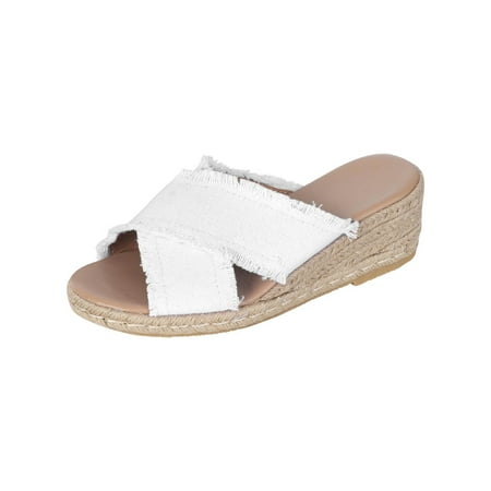 Cglfd Women Summer Shoes Denim Cross Slope Heel Thick Soled Round Head Beach Slippers
Cglfd Women Summer Shoes Denim Cross Slope Heel Thick Soled Round Head Beach Slippers