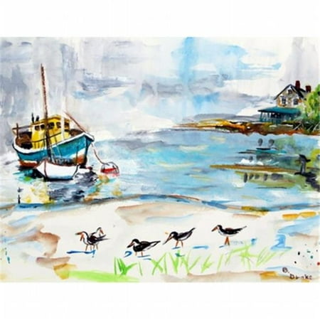 Betsy Drake PM445 Boats & Sandpipers Place Mat - Set of 4