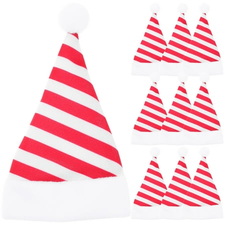 10pcs Mini Santa Hats Christmas Cutlery Holders Candy Cover Hat Cup Bottles Cover