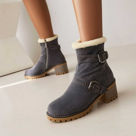 Babysbule Womens Winter Boots Shoes And Winter Short Boots Women s Thick Heel Leather Buckle Ankle Boots Nostalgic Warm Cotton Boots
Babysbule Womens Winter Boots Shoes And Winter Short Boots Women s Thick Heel Leather Buckle Ankle Boots Nostalgic Warm Cotton Boots