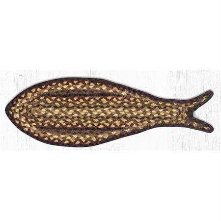 9 x 26 in. FC-371 Fish Shaped Rug Black Cherry Chocolate & Cream