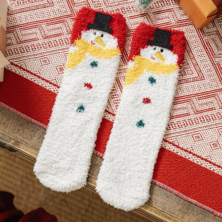 6 pairs * Casual Winter Coral Fleece Santa Christmas Deer Head Socks crazy socks for girls