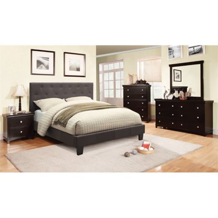 Furniture of America Warscher 4 Piece Upholstered King Bedroom Set