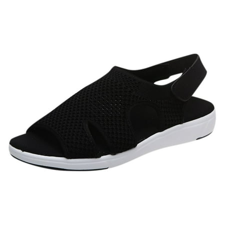 Summer New Casual Shoes Hollow Peep Toe Mesh Platform Sandals