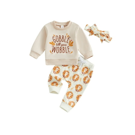 Jusbysis Baby Girls Fall Thanksgiving Outfits Cotton Letter Print Long Sleeves Sweatshirt and Turkey Print Elastic Pants Headband Set
Jusbysis Baby Girls Fall Thanksgiving Outfits Cotton Letter Print Long Sleeves Sweatshirt and Turkey Print Elastic Pants Headband Set