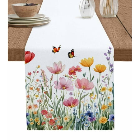 Table Runner Dresser Scarf 16 x 72 Inch Spring Floral Pink Yellow Wildflower Plant Butterfly Table Runners Non-Slip Heat Kitchen Dining Table Decor for Indoor Outdoor Home Party Decoration
Table Runner Dresser Scarf 16 x 72 Inch Spring Floral Pink Yellow Wildflower Plant Butterfly Table Runners Non-Slip Heat Kitchen Dining Table Decor for Indoor Outdoor Home Party Decoration