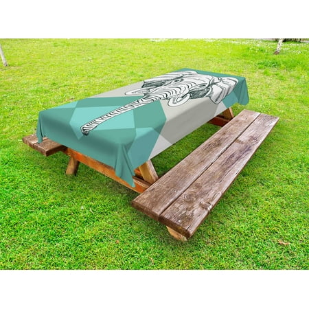 Elephant Outdoor Tablecloth Contemporary Image of Elephant Head with Minimalist Print Boho Style Modern Print Decorative Washable Fabric Picnic Tablecloth 58 X 120 Inches Teal Grey by Ambesonne
Elephant Outdoor Tablecloth Contemporary Image of Elephant Head with Minimalist Print Boho Style Modern Print Decorative Washable Fabric Picnic Tablecloth 58 X 120 Inches Teal Grey by Ambesonne